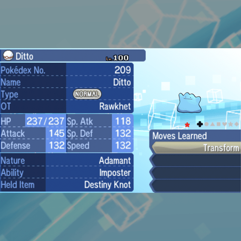Buy Ditto Package with All Natures and Items - Rawkhet Pokemon