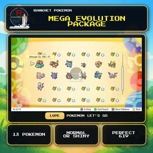 Mega Evolution Package for Pokemon Let's Go.