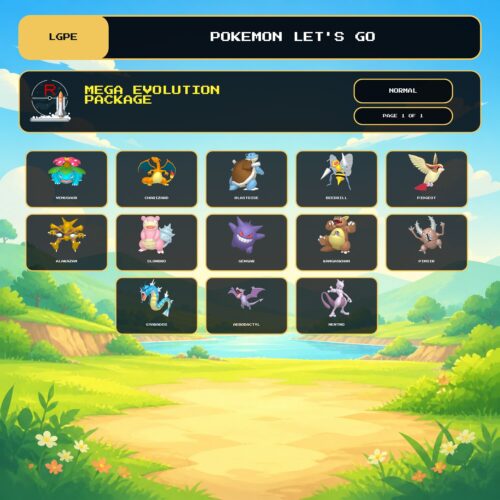 Mega Evolution Package, Normal box view for Pokemon Let's Go.