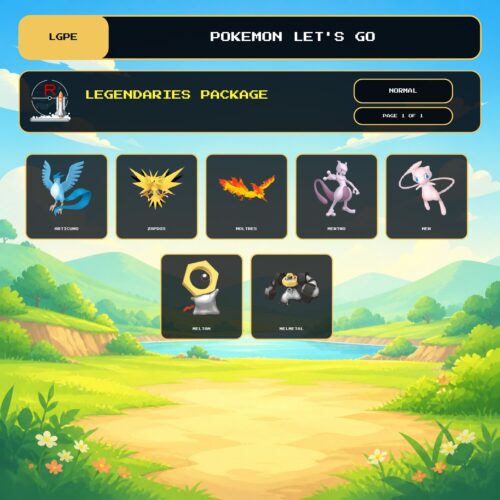 Legendaries Package, Normal box view for Pokemon Let's Go.