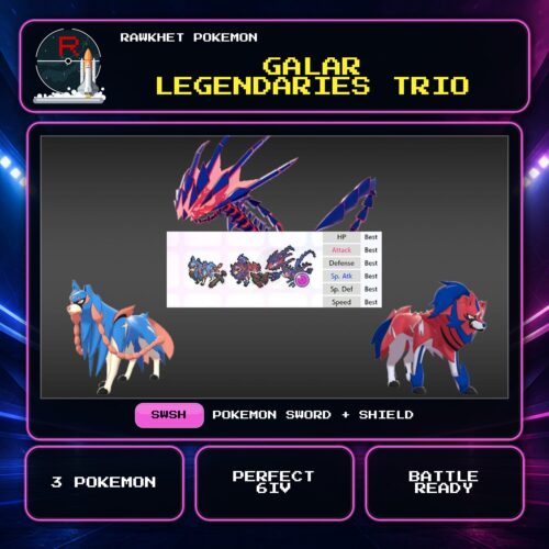 Galar Legendaries Trio for Pokemon Sword and Shield.