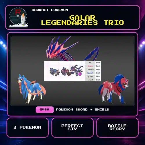 Galar Legendaries Trio for Pokemon Sword and Shield.
