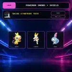 Galar Starters Trio, Shiny box view for Pokemon Sword and Shield.