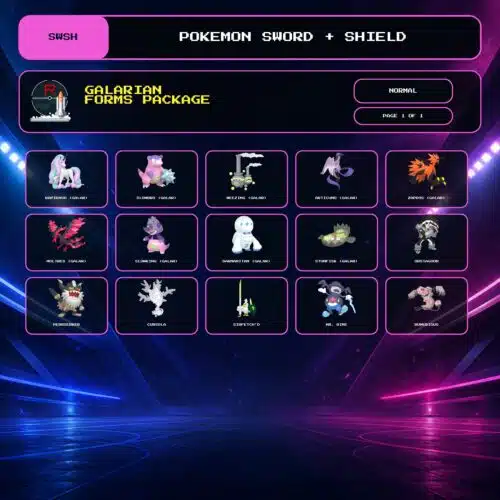 Galarian Forms Package, Normal box view for Pokemon Sword and Shield.