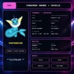 Vaporeon details for Pokemon Sword and Shield.