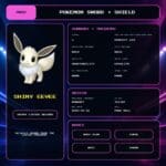 Shiny Eevee details for Pokemon Sword and Shield.