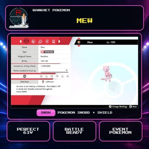 Mew for Pokemon Sword and Shield.