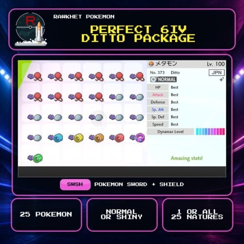 6IV Ditto Package for Pokemon Sword and Shield.