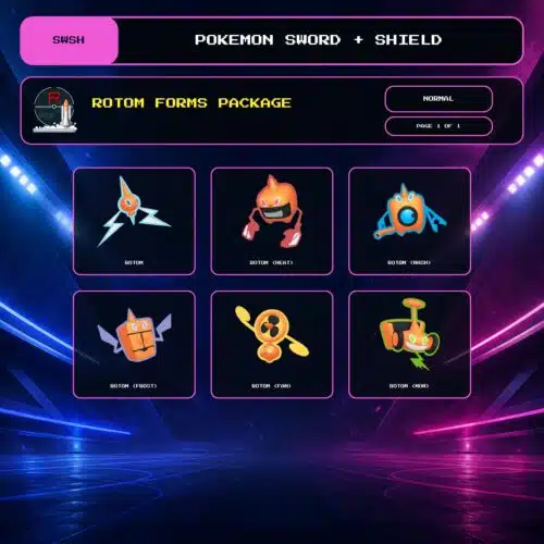 Rotom Forms Package, Normal box view for Pokemon Sword and Shield.