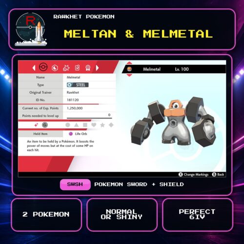 Meltan & Melmetal for Pokemon Sword and Shield.