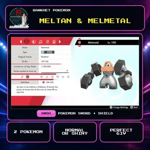 Meltan & Melmetal for Pokemon Sword and Shield.