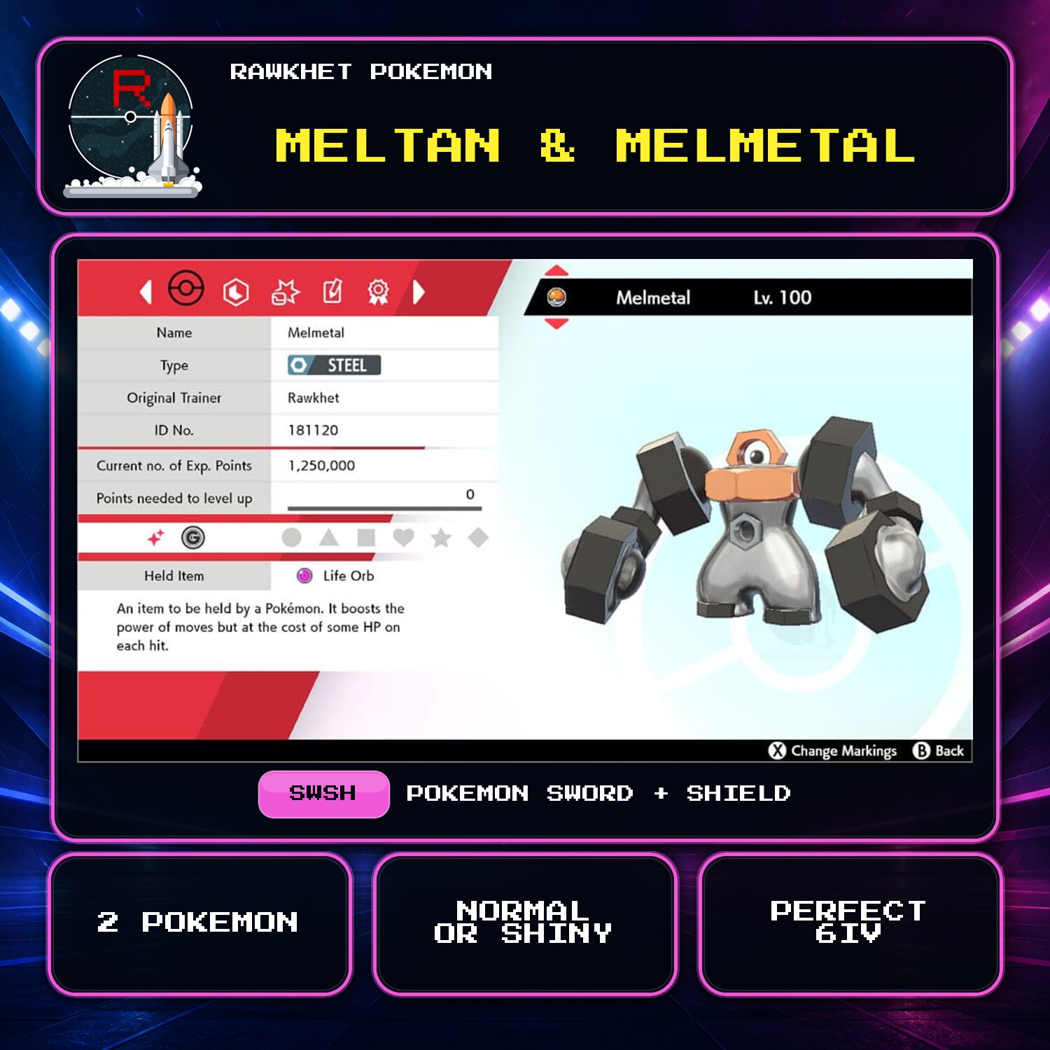 Meltan & Melmetal for Pokemon Sword and Shield Meltan & Melmetal for Pokemon Sword and Shield.