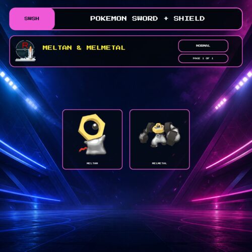 Meltan & Melmetal, Normal box view for Pokemon Sword and Shield.
