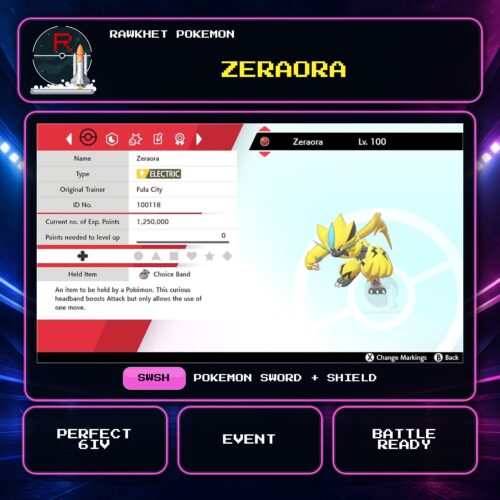 Zeraora for Pokemon Sword and Shield.