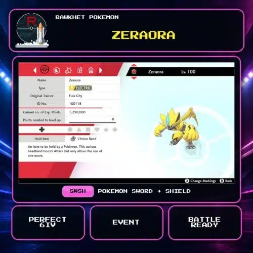Zeraora for Pokemon Sword and Shield.