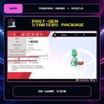 Past-Gen Starters Package in-game view for Pokemon Sword and Shield.