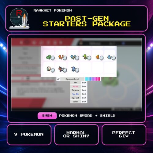 Past-Gen Starters Package for Pokemon Sword and Shield.