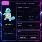 Squirtle details for Pokemon Sword and Shield.