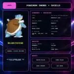 Blastoise details for Pokemon Sword and Shield.