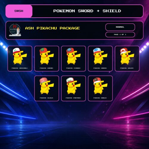 Ash Pikachu Package, Normal box view for Pokemon Sword and Shield.