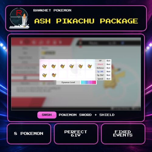 Ash Pikachu Package for Pokemon Sword and Shield.
