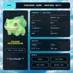 Shiny Bulbasaur details for Pokemon HOME using a Moving Key.