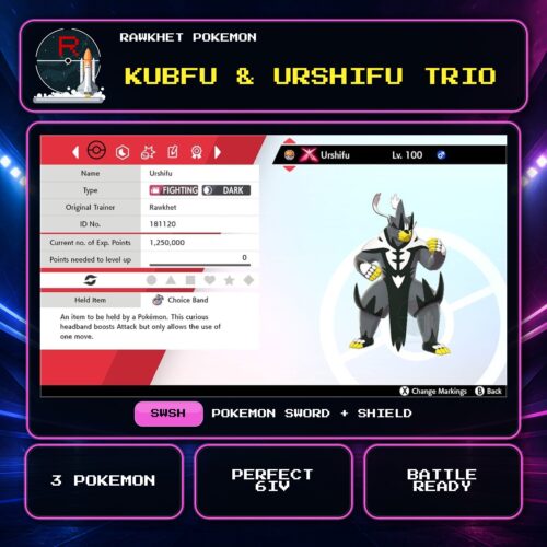 Kubfu & Urshifu Trio for Pokemon Sword and Shield.