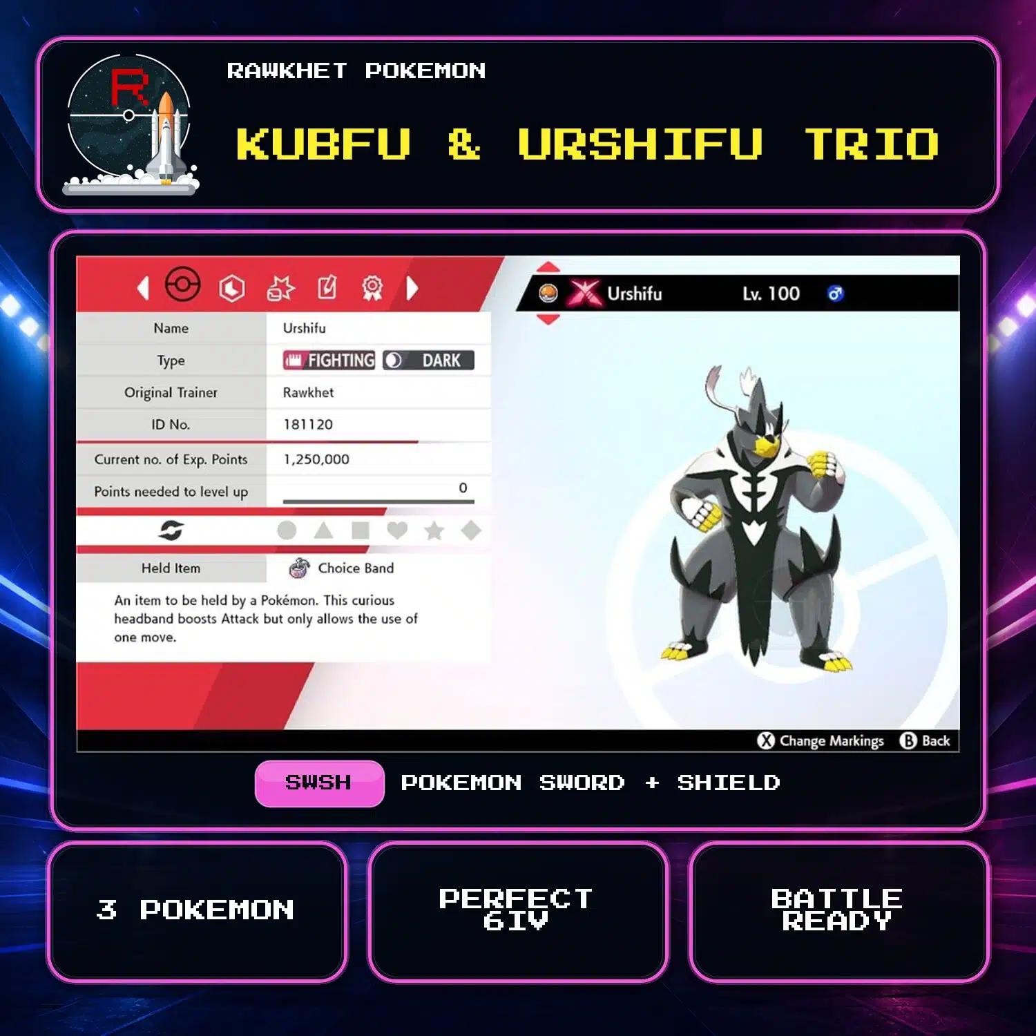 Kubfu & Urshifu Trio for Pokemon Sword and Shield Kubfu & Urshifu Trio for Pokemon Sword and Shield.