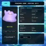 Ditto details for Pokemon HOME using a Moving Key.