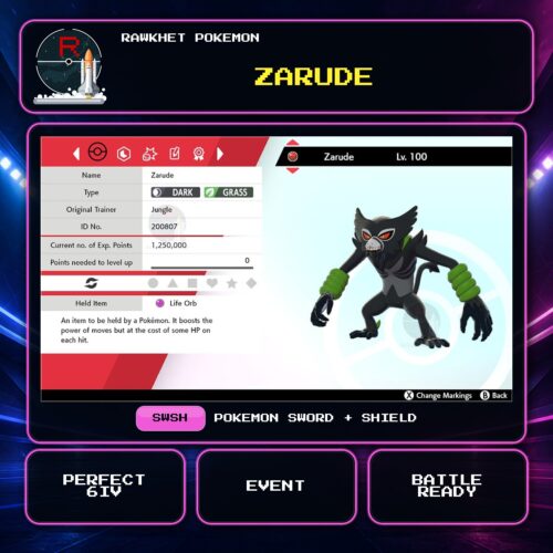 Zarude for Pokemon Sword and Shield.