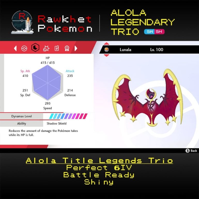 Alola Trio - Lunala Stats