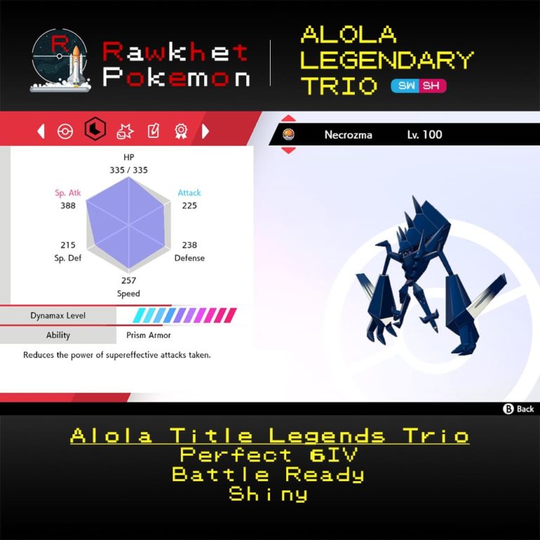 Alola Trio - Necrozma Stats