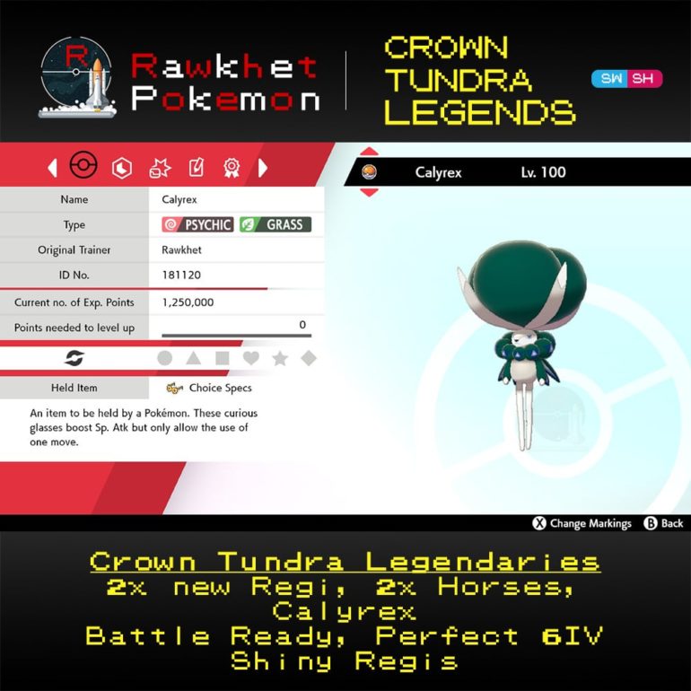 Crown Tundra Legends - Calyrex Summary