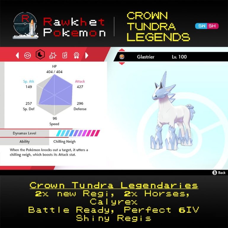 Crown Tundra Legends - Glastrier Stats