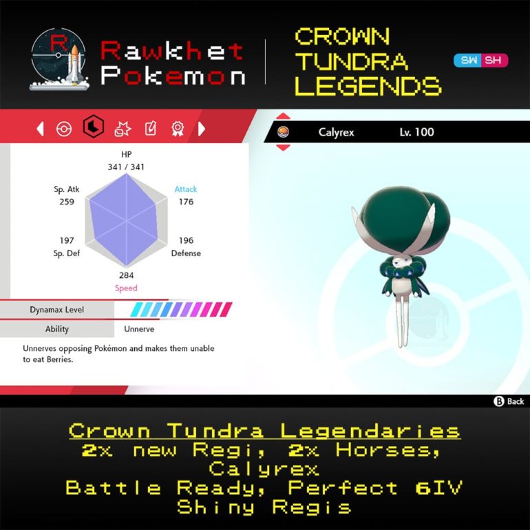 Crown Tundra Legends - Calyrex Stats