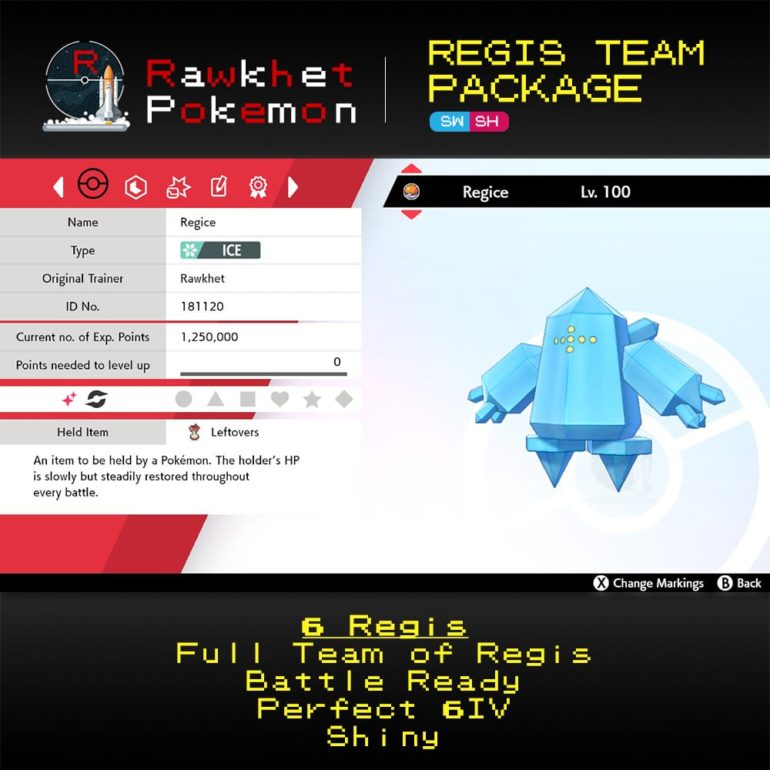 Regis Team Package - Regice Summary