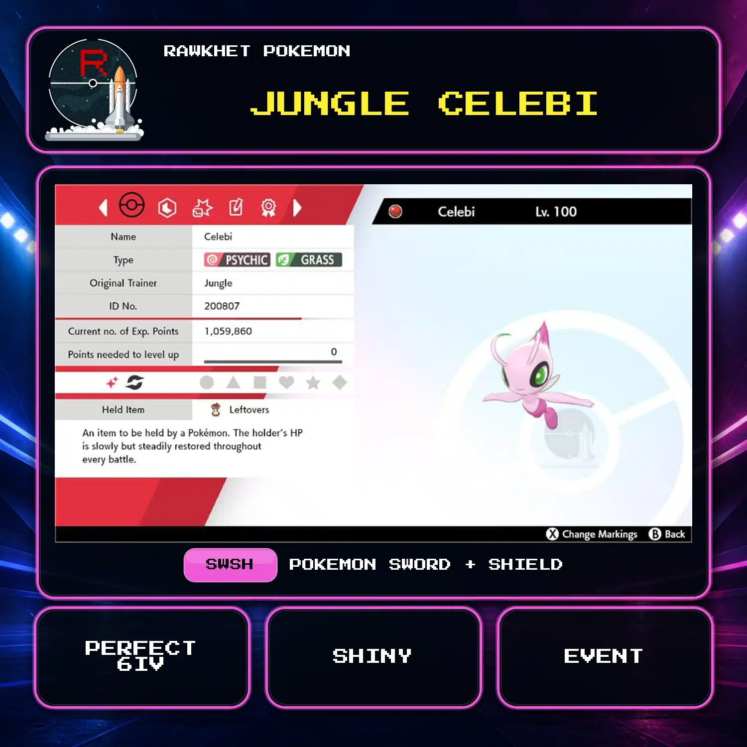 Jungle Celebi for Pokemon Sword and Shield Jungle Celebi for Pokemon Sword and Shield.