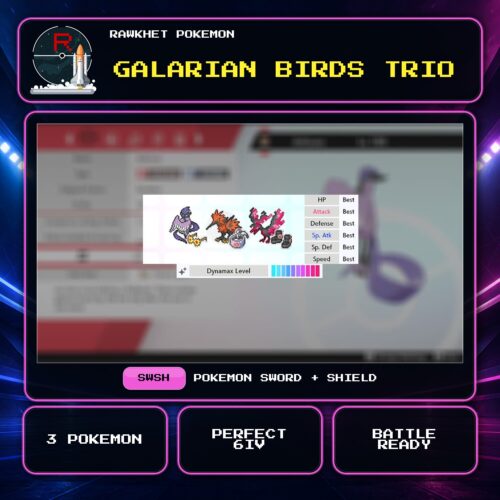 Galarian Birds Trio for Pokemon Sword and Shield.