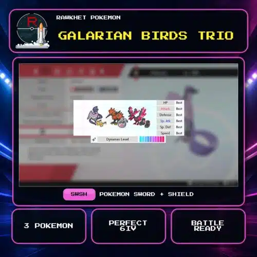 Galarian Birds Trio for Pokemon Sword and Shield.