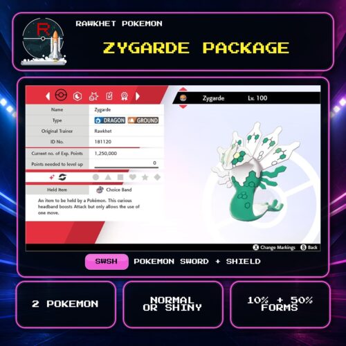 Zygarde Package for Pokemon Sword and Shield.