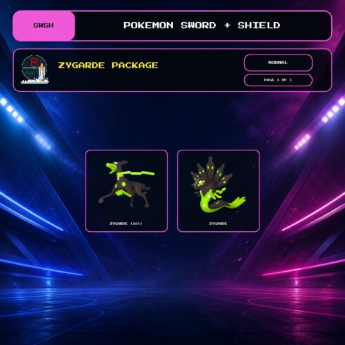 Zygarde Package, Normal box view for Pokemon Sword and Shield.