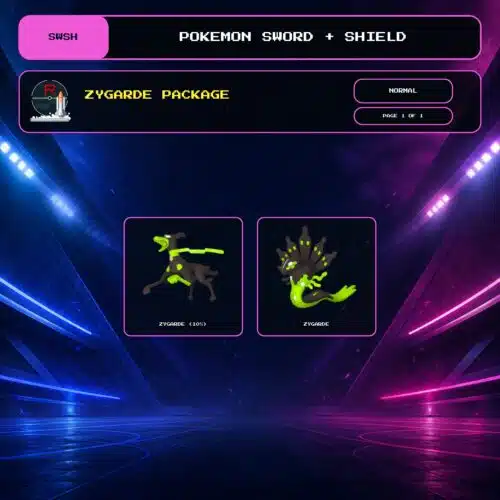 Zygarde Package, Normal box view for Pokemon Sword and Shield.