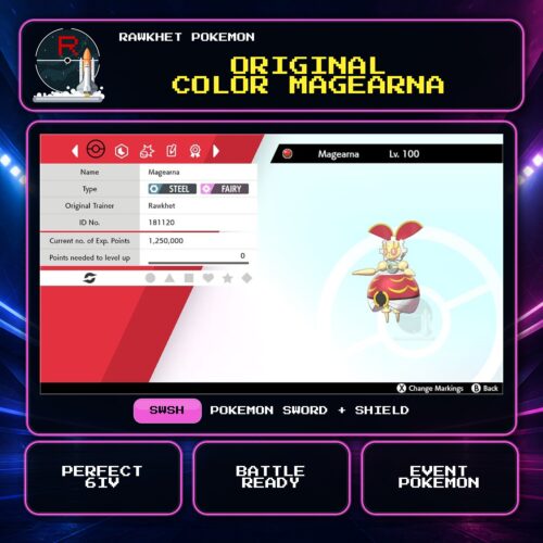 Original Color Magearna for Pokemon Sword and Shield.