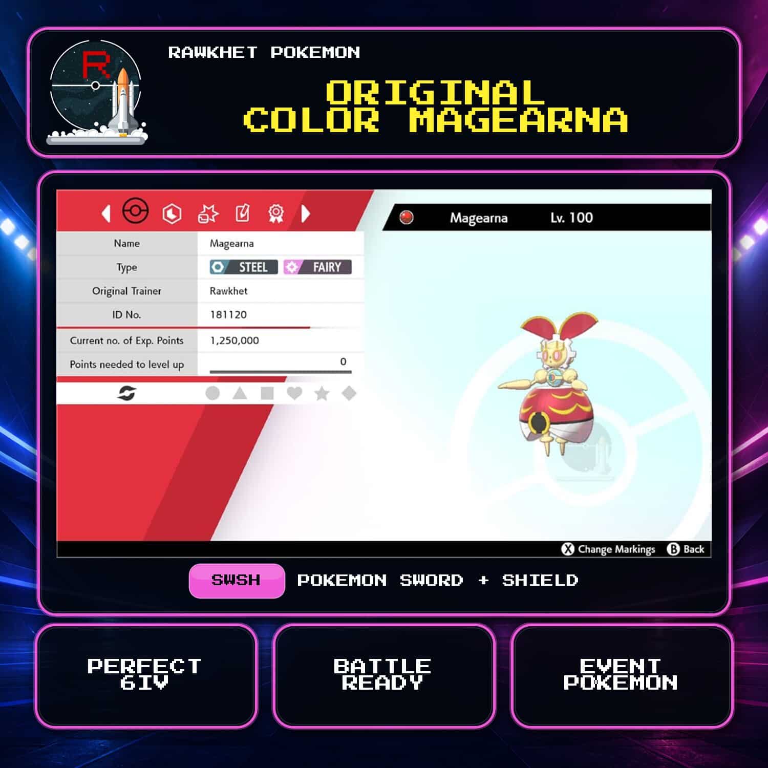 Original Color Magearna for Pokemon Sword and Shield Original Color Magearna for Pokemon Sword and Shield.