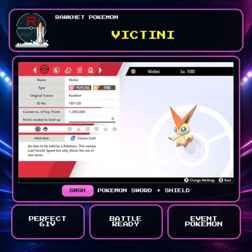 Victini for Pokemon Sword and Shield.