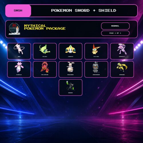 Mythical Pokemon Package, Normal box view for Pokemon Sword and Shield.