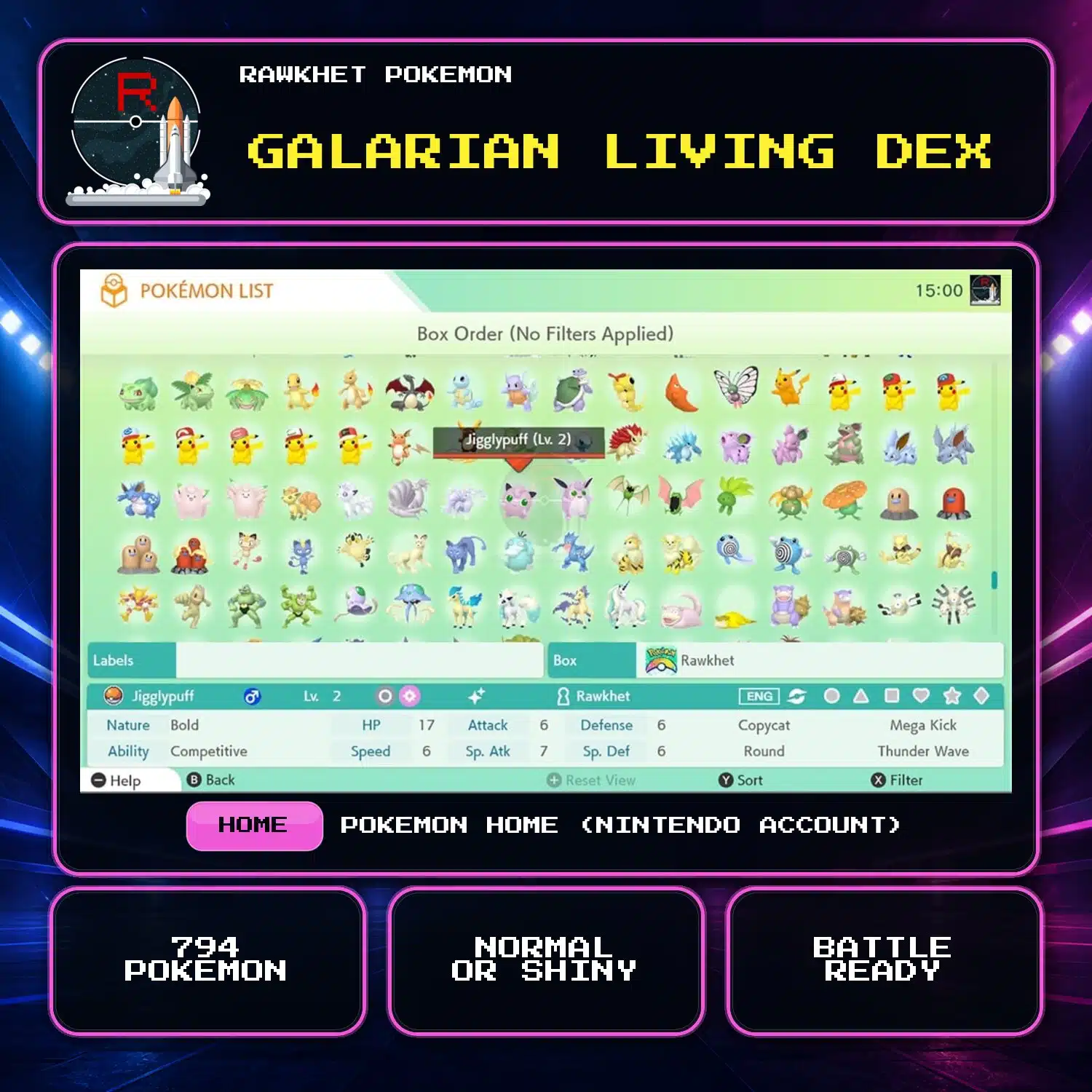 Galarian Living Dex for Pokemon HOME using a Nintendo Account Galarian Living Dex for Pokemon HOME using a Nintendo Account.
