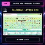Galarian Living Dex in-game view for Pokemon HOME using a Nintendo Account.