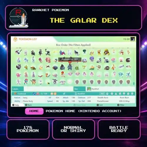 The Galar Dex for Pokemon HOME using a Nintendo Account.