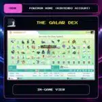The Galar Dex in-game view for Pokemon HOME using a Nintendo Account.